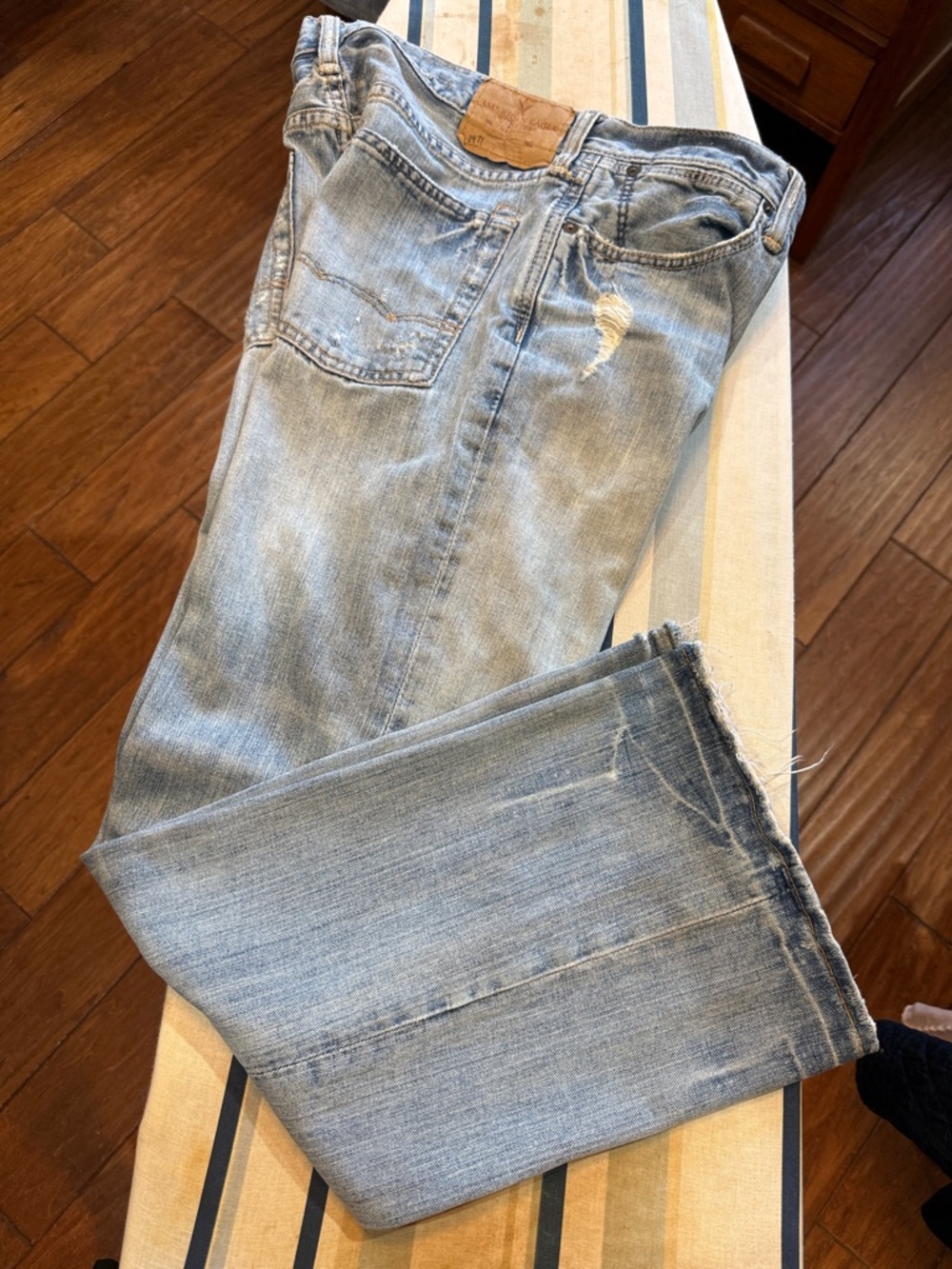 American Eagle Outfitters Distressed Blue Bootcut Jeans